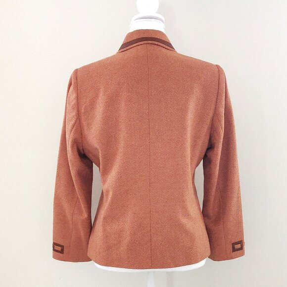 Vintage Swiss Boutique Alissa Wool Blazer – EU40/US10 - Leather Trim - Picture 2 of 7